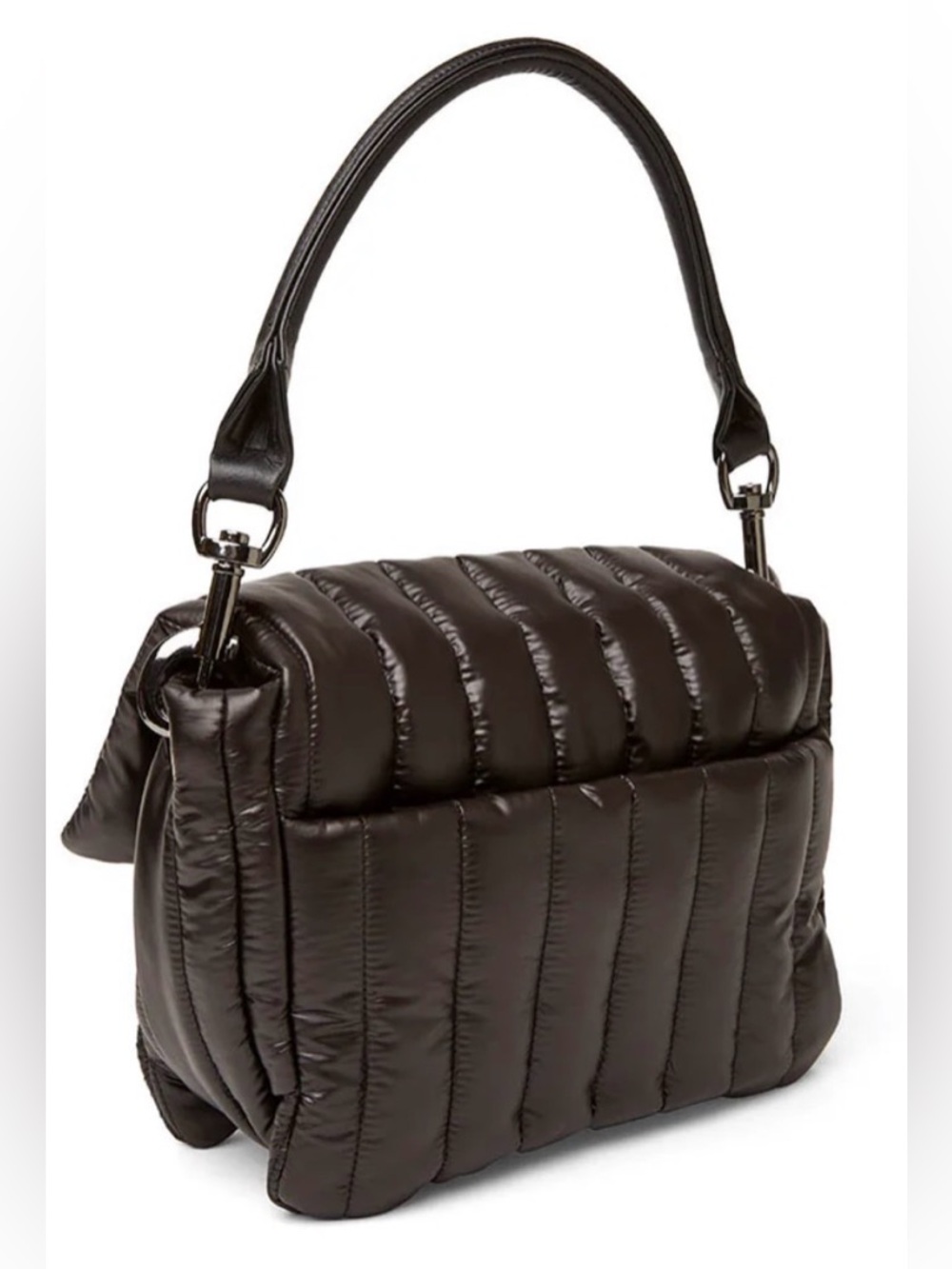 THINK ROYLN Bar Bag in Shiny Black with Stripe Strap NIB - Picture 3 of 7